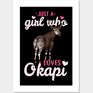 Just a Girl who loves Okapi I Zebra Forest Giraffe design Posters and Art